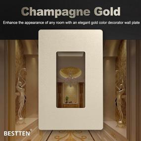 img 2 attached to 🔌 [10 Pack] BESTTEN Signature Collection Champagne Gold Screwless Wall Plate, 1 Gang Decorative Outlet Cover, H4.69&#34; x W2.91&#34;, for Light Switch, Dimmer, Receptacle, UL Listed