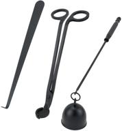 🕯️ enhance your candle experience with viscacha 3-in-1 candle accessory set - wick trimmer, wick dipper, snuffer extinguisher - ideal candle gift set for lovers (black) logo