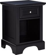 bedford black hardwood nightstand with drawer and open storage area by home styles логотип