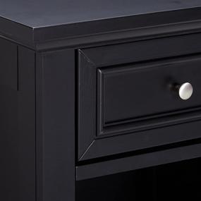 img 1 attached to Bedford Black Hardwood Nightstand with Drawer and Open Storage Area by Home Styles