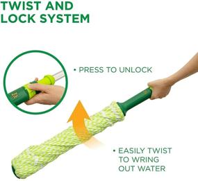 img 2 attached to 🧹 Pine-Sol Microfiber Twist Mop: Adjustable Telescopic Handle, Easy Storage | Ideal for Hardwood, Laminate, Tiles | 17.7 Inch, Green