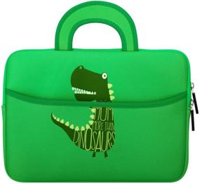 img 4 attached to 🦖 MoKo 7-8" Kids Tablet Sleeve: Neoprene Carrying Bag for Luna Controller, Fire 7 Kids Edition, Fire HD 8 Plus/Fire HD 8 2020, Fire 7 Kids Pro 2021, Fire HD 8 Kids Pro 2021 - Dinosaur Green