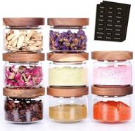 🌶️ tzerotone 8 pcs spice containers - 8.5oz glass jars for kitchen seasoning, coffee, tea, sugar, herbs - airtight lids and labels included логотип