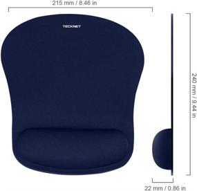 img 3 attached to TECKNET Ergonomic Gaming Office Mouse Pad Mat with Wrist Rest Support - Non-Slip Rubber Base - Special-Textured Surface (Blue)