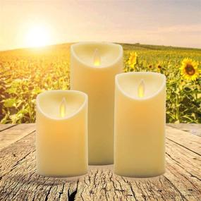 img 1 attached to 🕯️ YASENN Flameless 3D Moving Flame LED Candles Set of 3 - Battery Operated Dancing Flame Realistic Candles (Ivory D3&#34; Plastic, 4&#34;5&#34;6&#34; Sizes)