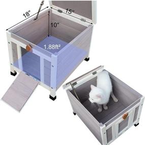 img 2 attached to Rockever Weatherproof Small Pet House and Habitats - Outdoor Cat House & Rabbit Hutch