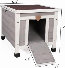 img 3 attached to Rockever Weatherproof Small Pet House and Habitats - Outdoor Cat House & Rabbit Hutch