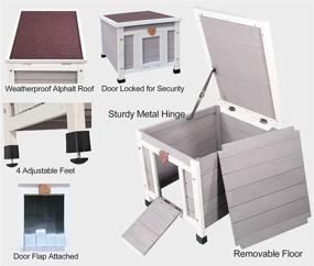 img 1 attached to Rockever Weatherproof Small Pet House and Habitats - Outdoor Cat House & Rabbit Hutch