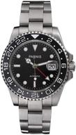 🕰️ fanmis ceramic bezel gmt-master ii black dial automatic mechanical silver steel watch for men and women pa-253 logo
