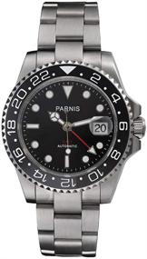 img 4 attached to 🕰️ Fanmis Ceramic Bezel GMT-Master II Black Dial Automatic Mechanical Silver Steel Watch for Men and Women Pa-253