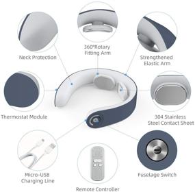 img 1 attached to 🔋 Cordless Neck Massager with Heat: 5 Modes, 15 Speeds for Office, Home & Travel