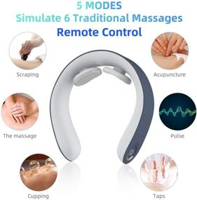 img 3 attached to 🔋 Cordless Neck Massager with Heat: 5 Modes, 15 Speeds for Office, Home & Travel