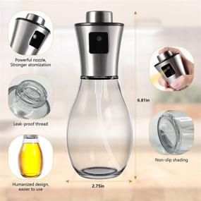 img 3 attached to 🍃 ZIIVARD 200ml Olive Oil Sprayer with Nozzle - Portable Oil Spray Dispenser for Cooking, Oil Spritzer Bottle with Cleaning Brush, Oil Brush, and Funnel