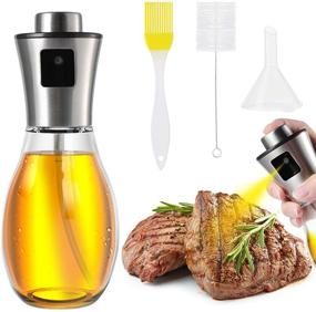 img 4 attached to 🍃 ZIIVARD 200ml Olive Oil Sprayer with Nozzle - Portable Oil Spray Dispenser for Cooking, Oil Spritzer Bottle with Cleaning Brush, Oil Brush, and Funnel