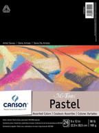 🎨 canson mi-teintes pastel pad: assorted colors, 9"x12" fold over - premium paper for vibrant pastel artwork logo