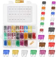 🚗 mjiya automotive fuses assortment - 242pcs car fuses kit, 3/5/7.5/10/15/20/25/30/35/40 amp auto blade fuse for car, truck, boat, marine, rv, suv, trike, vehicles - audio reset system included (242 pcs) logo