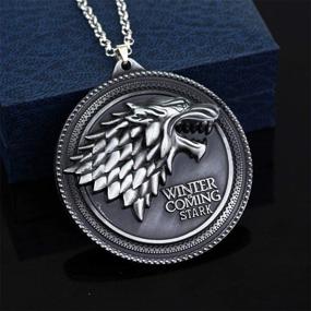 img 1 attached to 🐺 Exquisite 'Reddream Game of Thrones' Necklace Keychain Pendant: Perfect Gift for Friends and Collectors, featuring the Iconic Stark Symbol