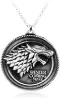🐺 exquisite 'reddream game of thrones' necklace keychain pendant: perfect gift for friends and collectors, featuring the iconic stark symbol logo