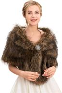 dresbe women's 1920s faux fur shawls and wraps - winter bride wedding fur scarves: bridal fur stoles for women and bridesmaids logo