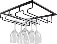 🍷 casaphoria wine glass rack - under cabinet stemware holder for bar & kitchen storage - hanger metal organizer, black логотип