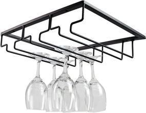 img 4 attached to 🍷 Casaphoria Wine Glass Rack - Under Cabinet Stemware Holder for Bar & Kitchen Storage - Hanger Metal Organizer, Black