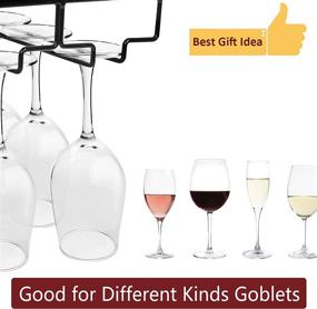 img 2 attached to 🍷 Casaphoria Wine Glass Rack - Under Cabinet Stemware Holder for Bar & Kitchen Storage - Hanger Metal Organizer, Black