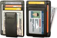 aslabcrew genuine magnetic blocking carbon black men's accessories and wallets, card cases & money organizers logo