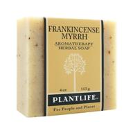 frankincense myrrh plantlife aromatherapy herbal soap - 4 oz (113g), 100% pure & natural logo