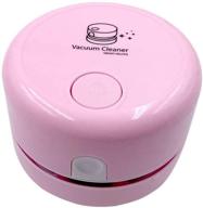 compact desktop vacuum cleaner - portable mini dust sweeper for crumbs, handheld debris cleaner (pink) logo