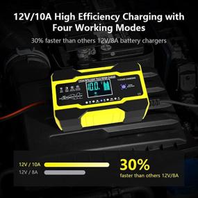 img 2 attached to 🔋 NEXPEAK 10-Amp 12V Car Battery Charger with LCD Screen - Intelligent Automatic Battery Charger/Maintainer for Cars, Boats, Motorcycles, Lawn Mowers, and More