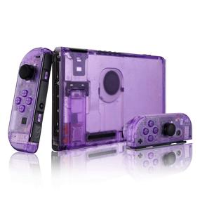 img 2 attached to Enhance Your Nintendo Switch Console with eXtremeRate Clear Atomic Purple Back Plate: Full Set Buttons & Controller Housing Replacement Shell DIY Kit