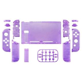 img 3 attached to Enhance Your Nintendo Switch Console with eXtremeRate Clear Atomic Purple Back Plate: Full Set Buttons & Controller Housing Replacement Shell DIY Kit