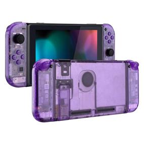img 4 attached to Enhance Your Nintendo Switch Console with eXtremeRate Clear Atomic Purple Back Plate: Full Set Buttons & Controller Housing Replacement Shell DIY Kit