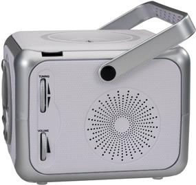 img 3 attached to 📻 Jensen CD-555 Белый/Серебряный CD Bluetooth Boombox: Портативная музыкальная система с FM-радио, Aux-входом и разъемом для наушников.