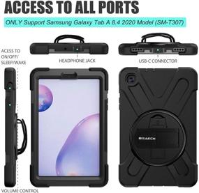 img 3 attached to 📱 Rugged Protection for Samsung Galaxy Tab A 8.4 Case 2020 - BRAECN Shockproof Case with Hand & Shoulder Strap, Kickstand - Black