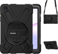 📱 rugged protection for samsung galaxy tab a 8.4 case 2020 - braecn shockproof case with hand & shoulder strap, kickstand - black logo