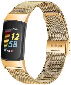 img 4 attached to FitTurn Slim Band For Fitbit Charge 5 SmartWatch Wellness & Relaxation