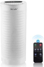 img 4 attached to ZenLyfe Air Purifier - Powerful 1200 sq ft Home Solution with Washable H13 True HEPA Filter, Color Touch Screen, Remote Control, and Ultra Quiet Operation - Removes 99.97% Smoke, Dust, Mold, Odors, Pet Dander - White