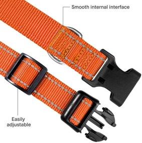 img 1 attached to 🐶 Reflective Nylon Dog Collar - FunTags Adjustable Pet Collars with Quick Release Buckle, Suitable for Puppy, Small, Medium, and Large Dogs - Available in 18 Classic Solid Colors and 4 Sizes