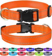 🐶 reflective nylon dog collar - funtags adjustable pet collars with quick release buckle, suitable for puppy, small, medium, and large dogs - available in 18 classic solid colors and 4 sizes логотип