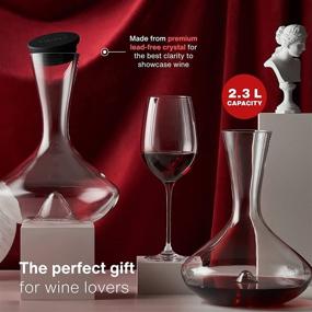 img 3 attached to 🍷 Enhance Your Wine Experience with the Vintorio Citadel Wine Decanter - Hand Blown Lead-Free Crystal Carafe with Aerating Punt Design and Silicone Stopper Lid