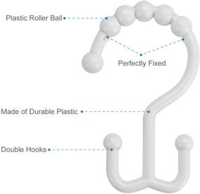 img 3 attached to Набор из 12 белых пластиковых двойных крючков для душевого штанги для ванной комнаты - крючки для душевой шторки Amazer.