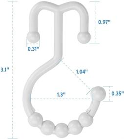 img 2 attached to Набор из 12 белых пластиковых двойных крючков для душевого штанги для ванной комнаты - крючки для душевой шторки Amazer.