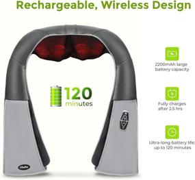 img 3 attached to Relieve Muscle Pain with Ohuhu Cordless Rechargeable Shiatsu Back and Neck Massager with Heat – Perfect Christmas Gift for Fathers and Mothers