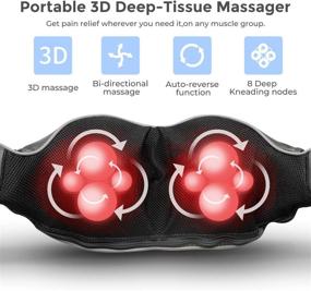 img 1 attached to Relieve Muscle Pain with Ohuhu Cordless Rechargeable Shiatsu Back and Neck Massager with Heat – Perfect Christmas Gift for Fathers and Mothers