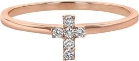 img 3 attached to 💎 Кольцо с крестом и маленьким алмазом Olivia Paris из 14-каратного золота трех цветов (0,08 карата, цвет H-I, чистота SI2-I1)
