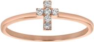 💎 кольцо с крестом и маленьким алмазом olivia paris из 14-каратного золота трех цветов (0,08 карата, цвет h-i, чистота si2-i1) логотип