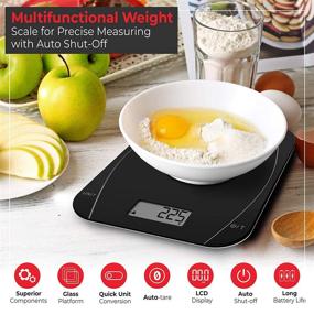 img 1 attached to Pohl Schmitt Mechanical/Digital Food Kitchen Scale - Multi-Transducer Precision Scale with Auto Shut-Off (Batt. Incl.), Black