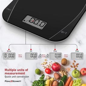 img 3 attached to Pohl Schmitt Mechanical/Digital Food Kitchen Scale - Multi-Transducer Precision Scale with Auto Shut-Off (Batt. Incl.), Black