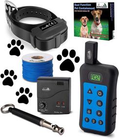 img 4 attached to Wireless Underground Dog Fence System with Remote Dog Training Collar - Dual Function, Safe Containment, Waterproof Shock Collar - Pet Containment System with Extra Thick Durable Polyolefin 13 AWG Wire Fence